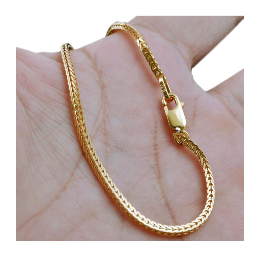 18K Italian Gold Chain Men Necklace, Wholesale Gold Filled Jewelry