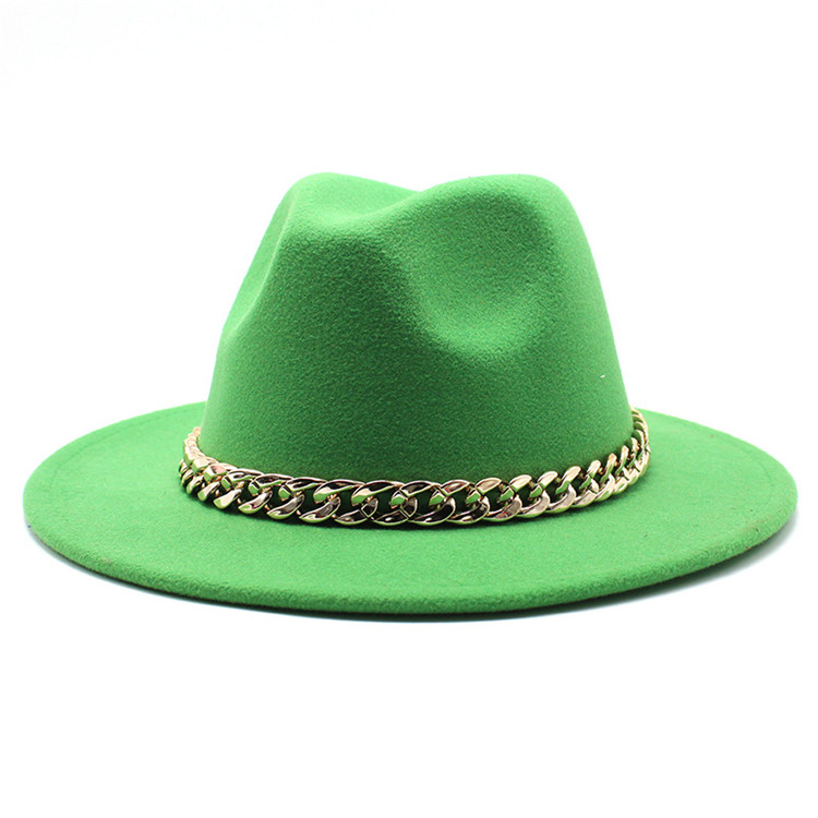 2021 Autumn and winter new arrival British style woolen jazz top hat fashion felt hat with big brim