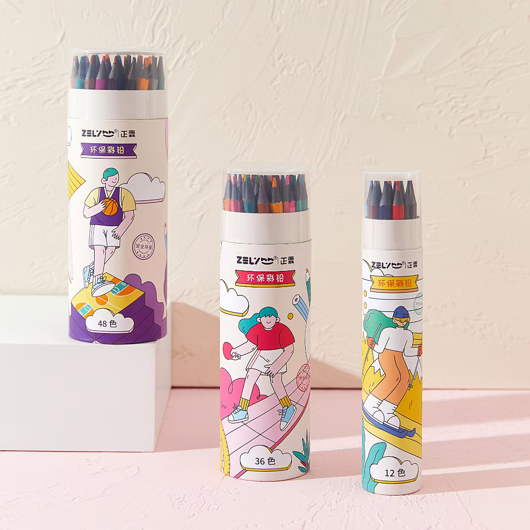ZL132 18 colors Free Sample Hot-selling ECO Pencil Eco-Friendly barreled cute color pencil set