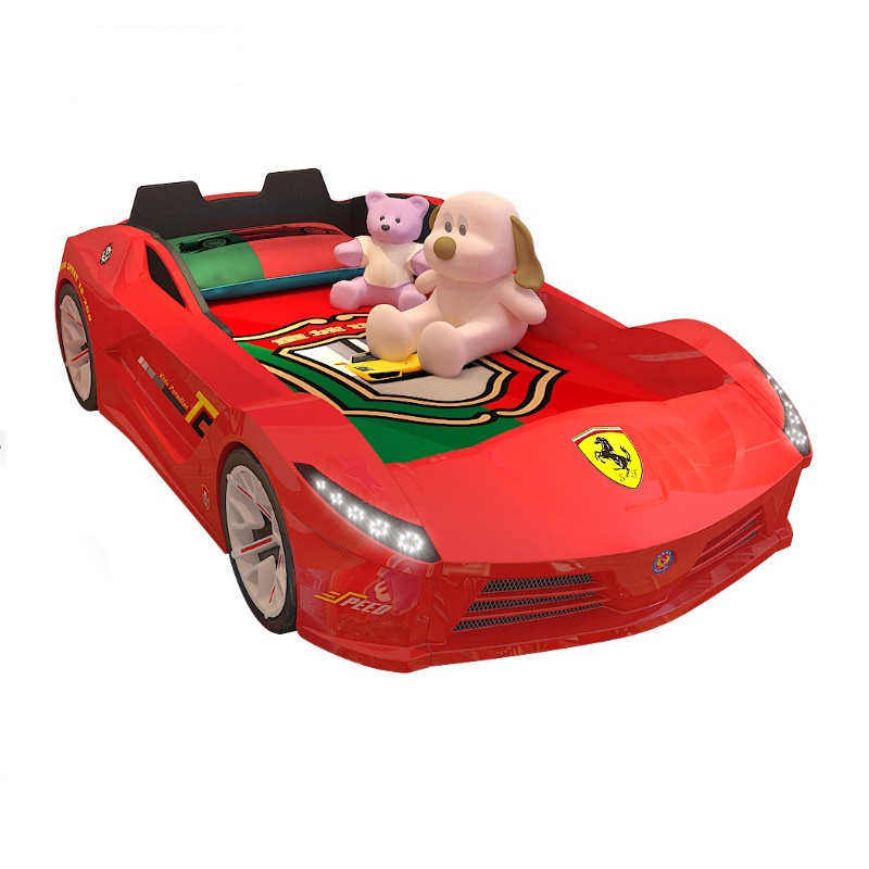 Wooden Frame Kids Car Bed Modern Bedroom Furniture Factory Direct Sale Children Double Car Bed Kid Racing Car Bed