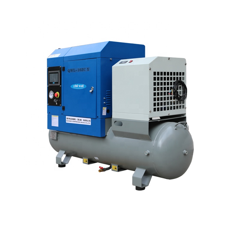 7hp роторный винтовой воздушный компрессор с воздушным баком, воздушный компрессор