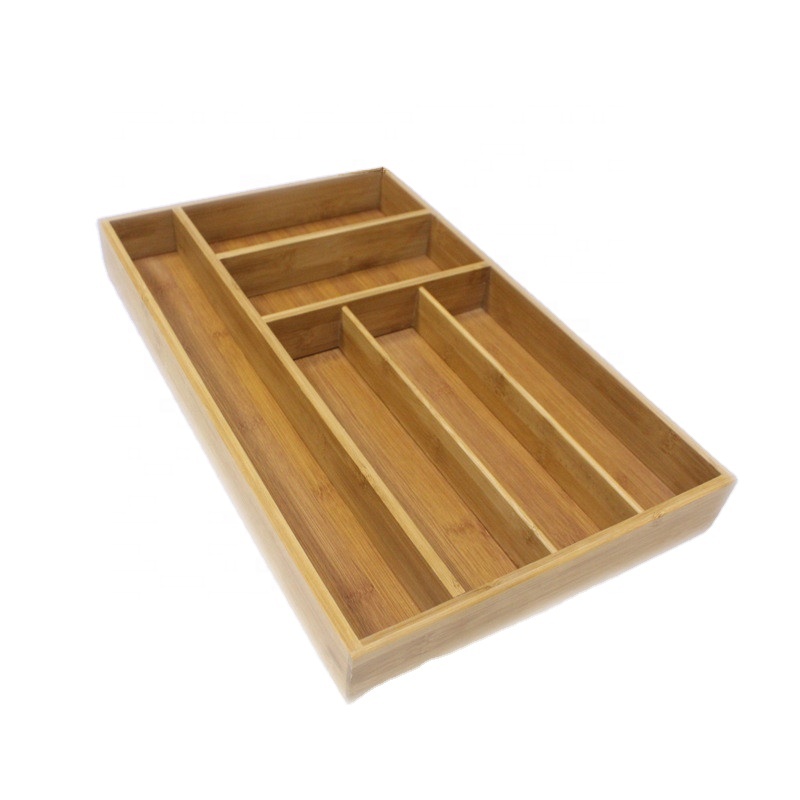 Bamboo Cutlery Kitchenware Bamboo Drawer Organizer For Knifes Storage
