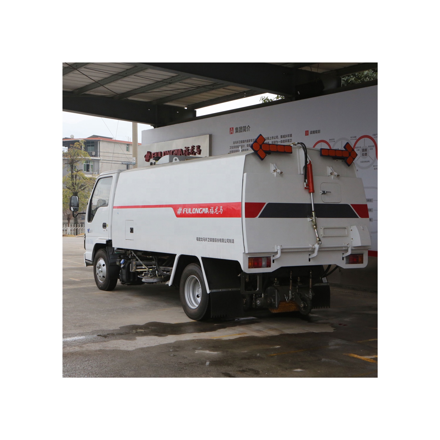 FULONGMA low price light duty 7t road sweeper for chassis