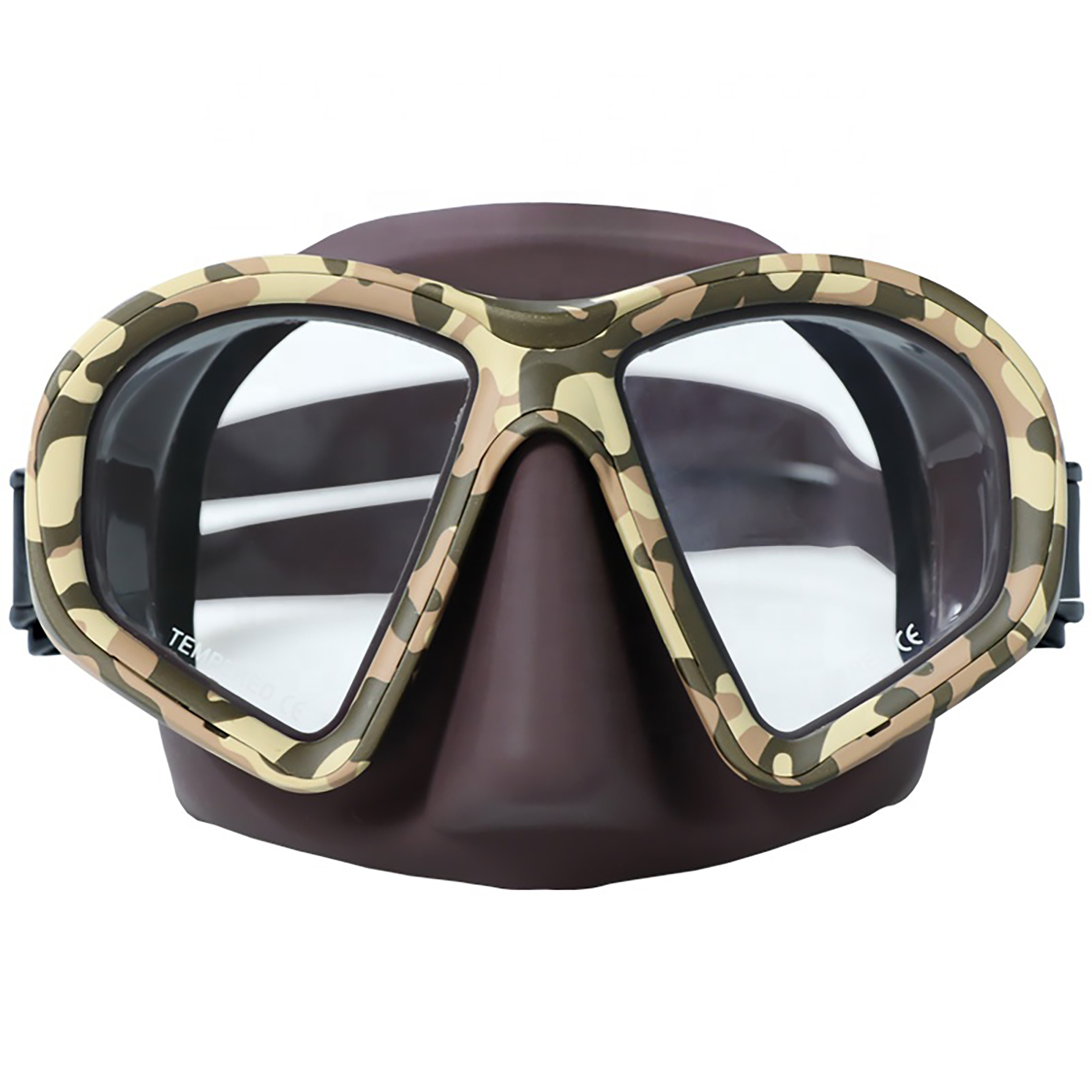 Free Breath Snorkeling Mask Anti Fog Tempered Glass Half face Waterproof Dive Mask Camouflage Diving Mask