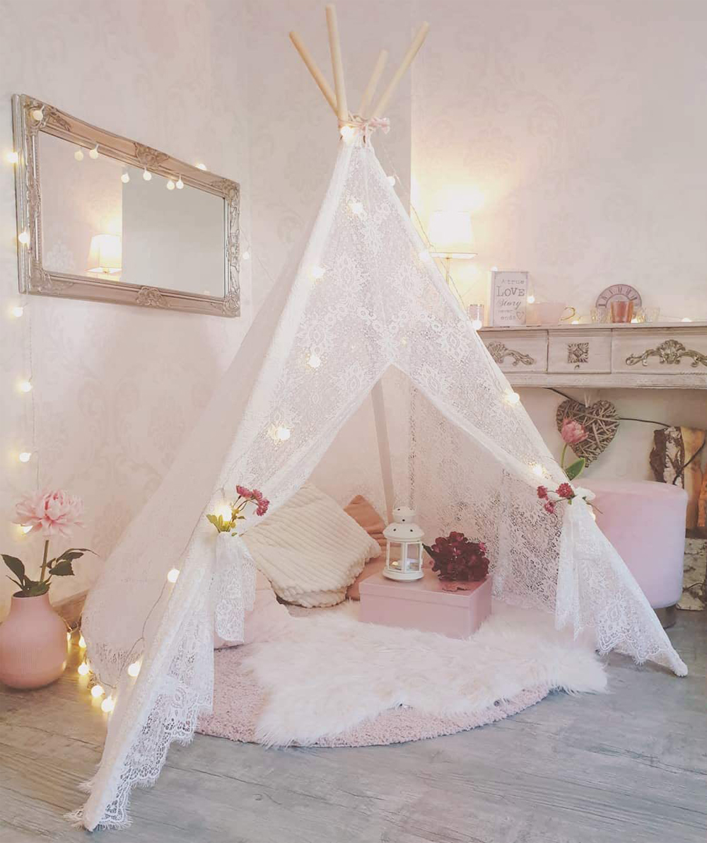 Foldable Kids Toddler Indoor And Outdoor Baby Teepee Indian Style Wedding Tent Play House With Carry Case