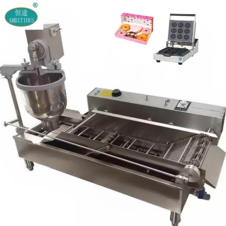 Electric Making Pon De Ring Yeast Donut Doughnut Robot Continuous Frying Machine Automatic Flip 4 Rows ISO CE TUV AMBITIOUS 48kg