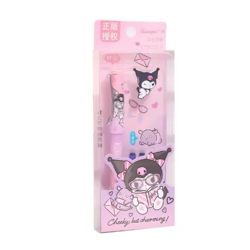 Ручка Sanrio Kulomi с чернильным мешочком для студентов, стираемая синяя ручка с позитивной позой