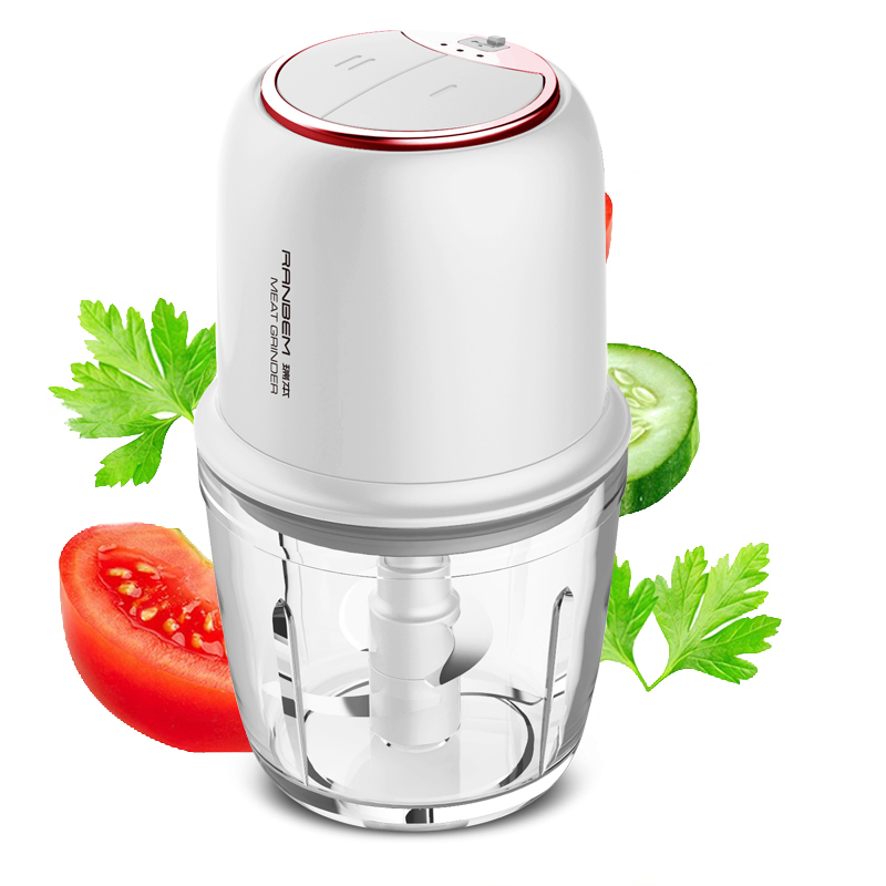 Электрическая мясорубка Ranbem 238B, перезаряжаемый мини-измельчитель для мяса со стеклянным контейнером 0,6 л, измельчитель для овощей