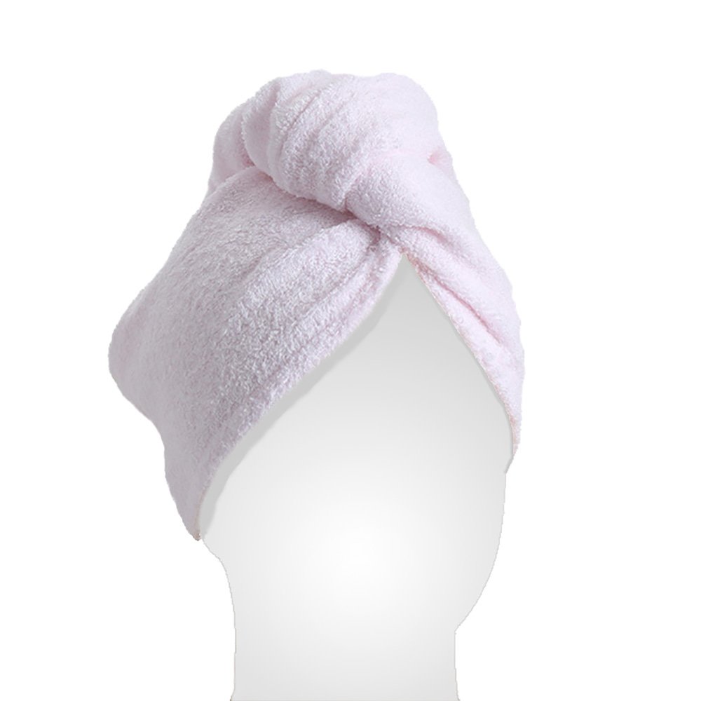 Бамбуковое полотенце для волос-полотенце для сушки волос Turban Wrap с кнопкой