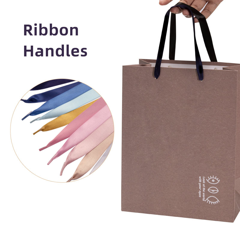 wholesale custom printed private logo luxury portable boutique gift shopping packaging retail bag handbag ribbon rope handle