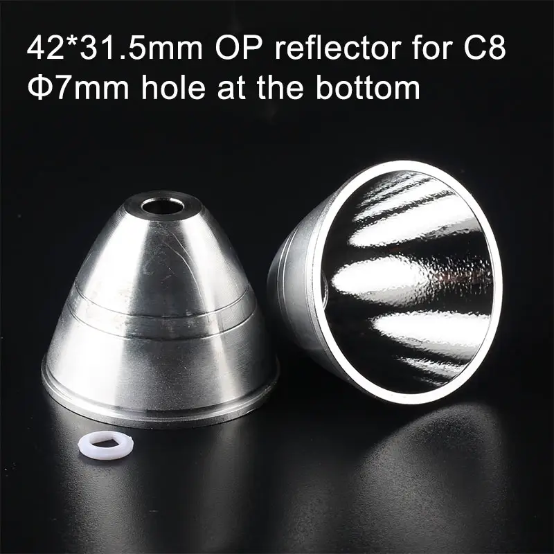 1 piece 42*31.5mm OP reflector for C8 C8+ with gasket , diameter 7mm hole at the bottom,orange peel reflector