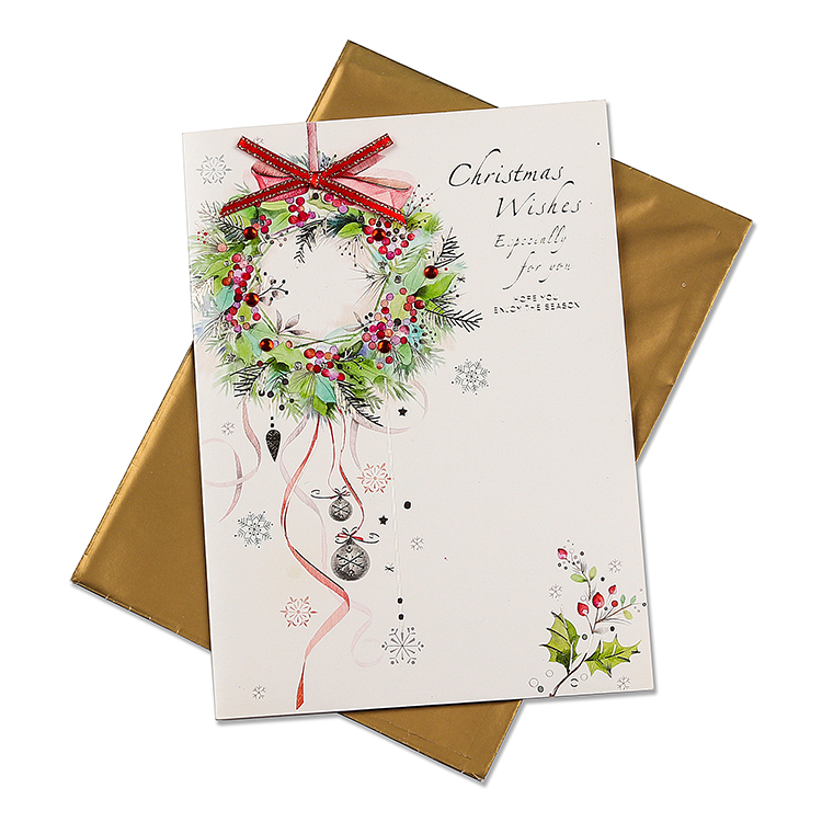 Custom merry christmas tree gift card handmade greeting cards