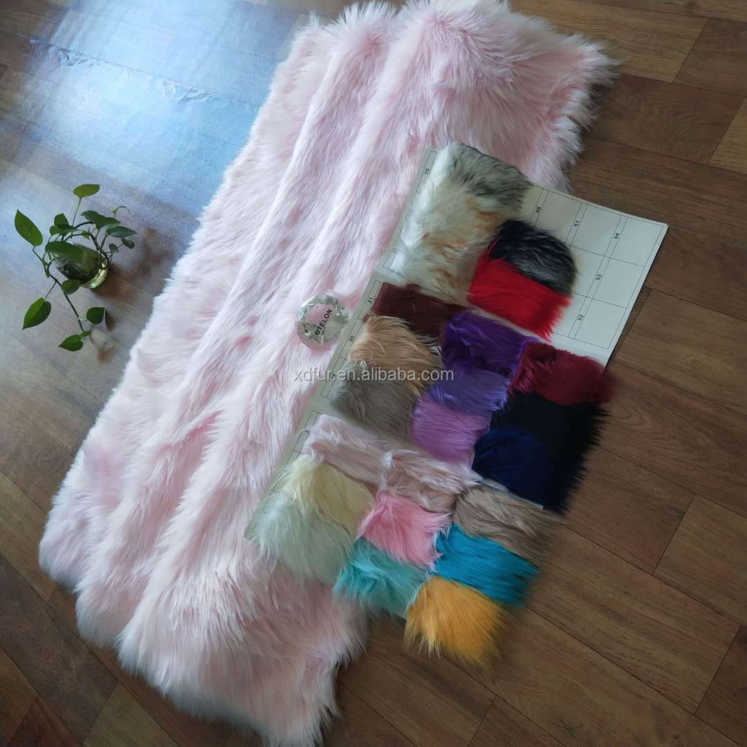 Factory Directly Sell OEM Sizes Acrylic Synthetic Faux Sheepskin Fur Area Rugs Fake Fur Artificial Man-made Fur Carpets