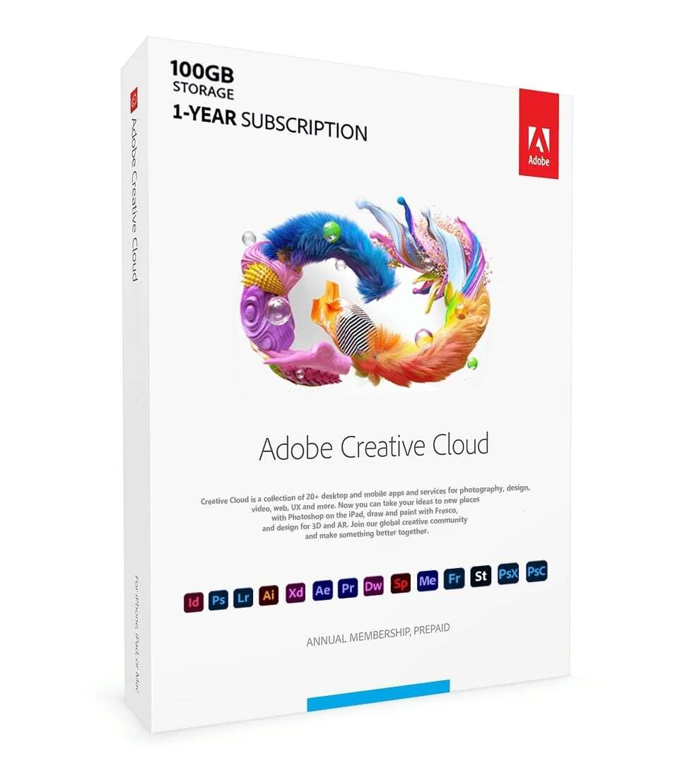 Adobe креативное облако 2022, онлайн подписка, новейший год, лицензия на ключи, облачное программное обеспечение, Family Bucket Adobe Creative Cloud