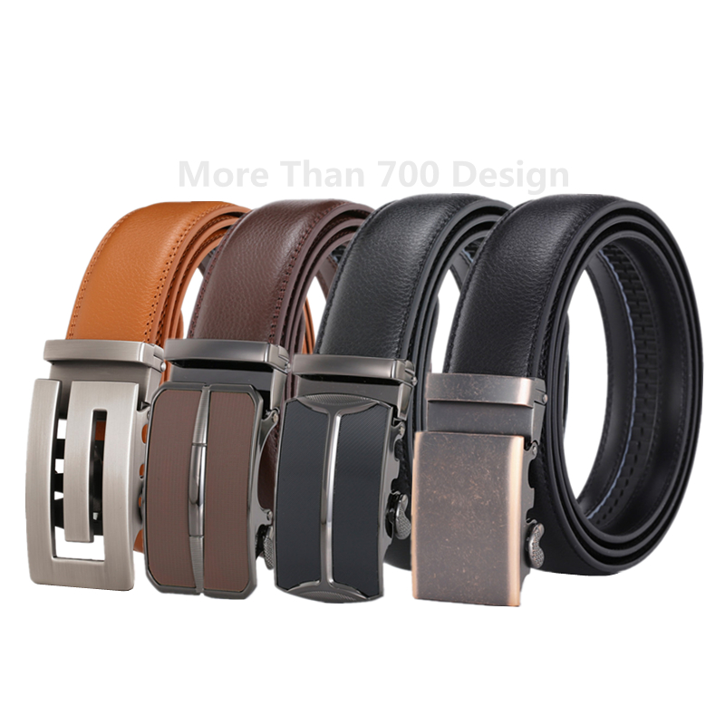 LQbelt Factory OEM Genuine Leather Automatic Buckle Belt Wholesale Belts For Men Leather Belt Ratchet