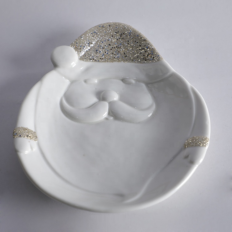 Gifts crafts ceramic home decor santa claus porcelain plate