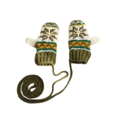 Korean Lovely Christmas Snow Neck Full Finger Mittens Winter Thick Warm Women Gloves with Fleece Knitted