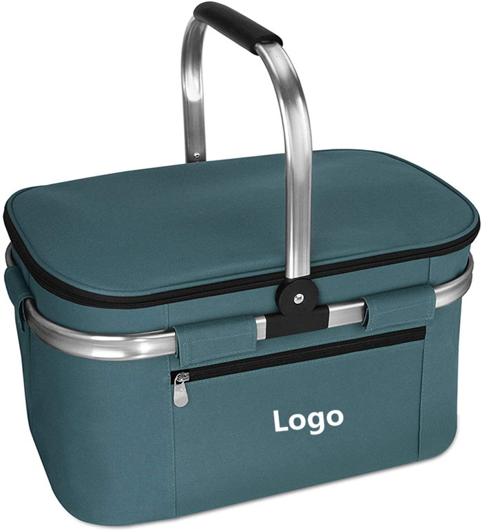 Wholesale Customized folding collapsible travel Insulated Cooler Bag Picnic Basket Large Picnic Basket