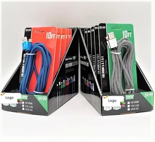 10 feet charger cable 2A fast charge Fabric Cables Braided for iphone usb cable