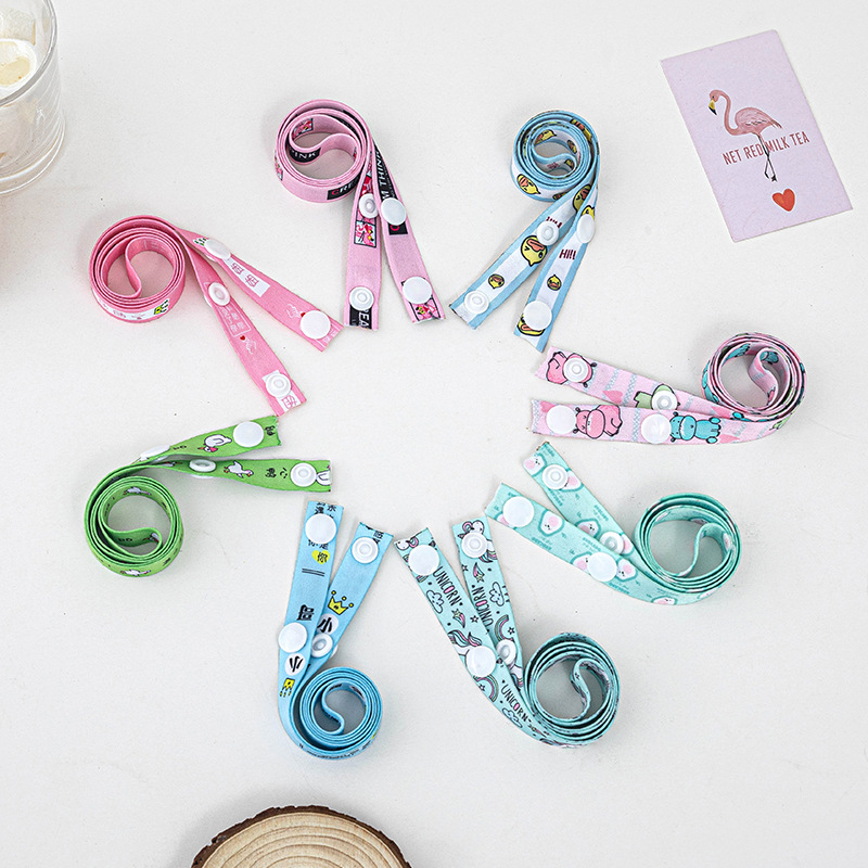 DDA1277 Print Neck Extender Strap Spectacles Cord Kids Anti-lost Eyewear Neck String Rope Student Double Buttons Glasses Lanyard