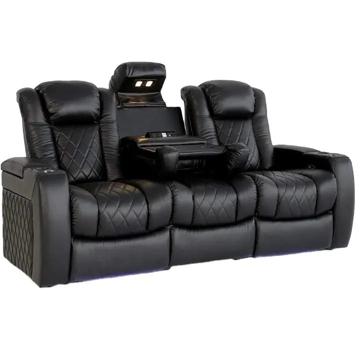 Louis Donne Top Selling High Quality Genuine Leather Theater Furniture Home Electric Recliner Cinema Sofa For Villa Office