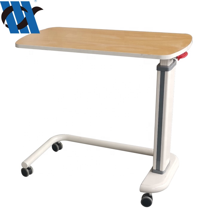 BDCB21 material Height adjustable 4 wheels over bed laptop tables hospital eating tables