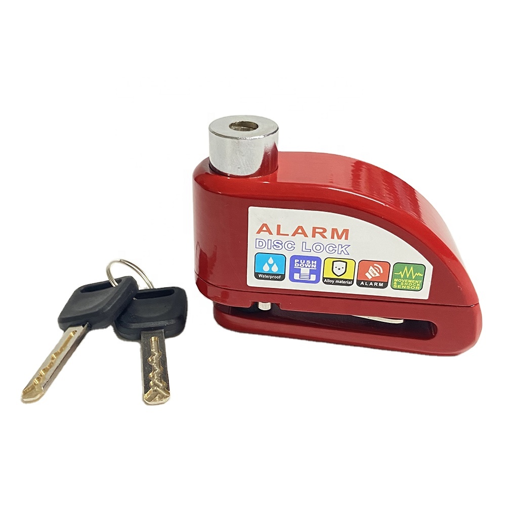 Metal Waterproof Anti-theft Brake Disc Alarm Disc Lock Wheel Disc Brake Lock Motorcycle Bicycles Scooter Bike Spare Parts