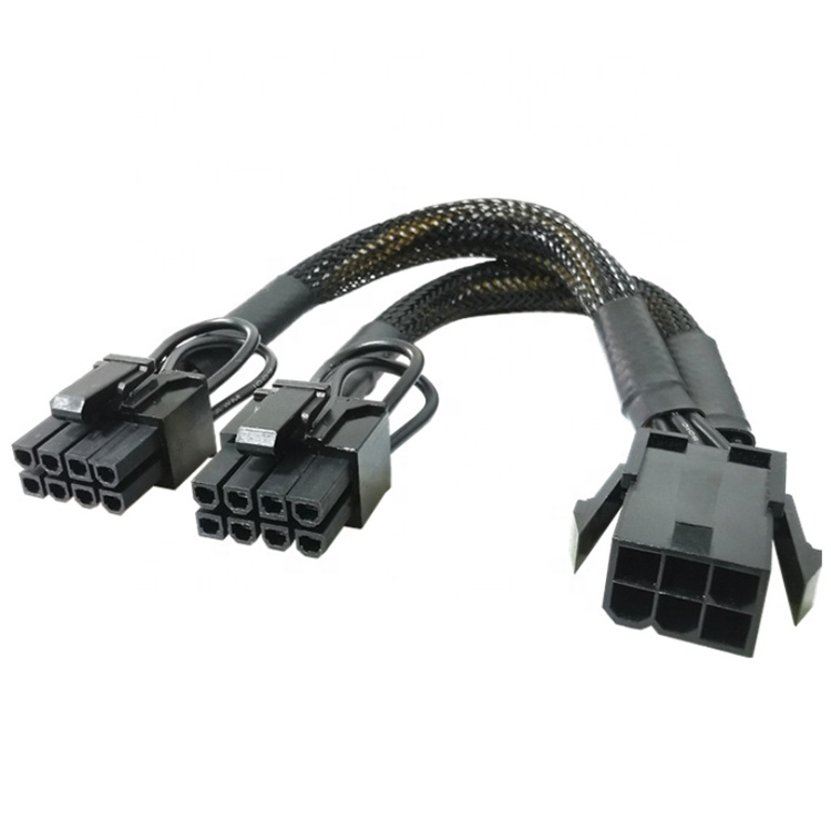 GPU 6 контактный разъем Dual 8 PIN типа «папа» 18AWG PCI Express материнская плата питания адаптер PCIe Riser 3,0 кабель-удлинитель
