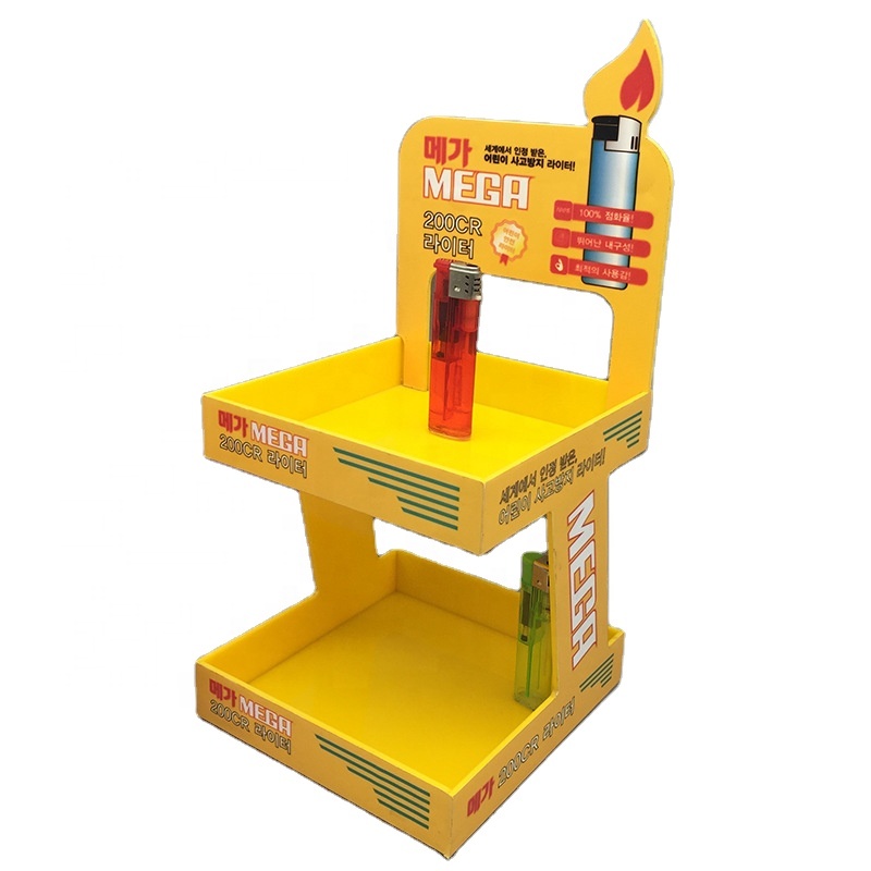 Factory custom OEM/ODM yellow 3mm acrylic lighter display case acrylic lighter tabletop showcase