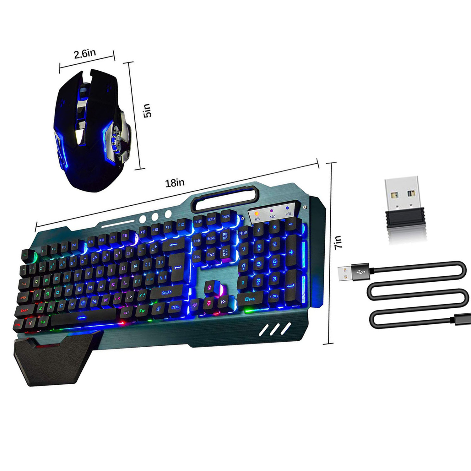 Беспроводная клавиатура и мышь с Rgb-подсветкой, набор механических комбо Rgb для любителей компьютерных игр