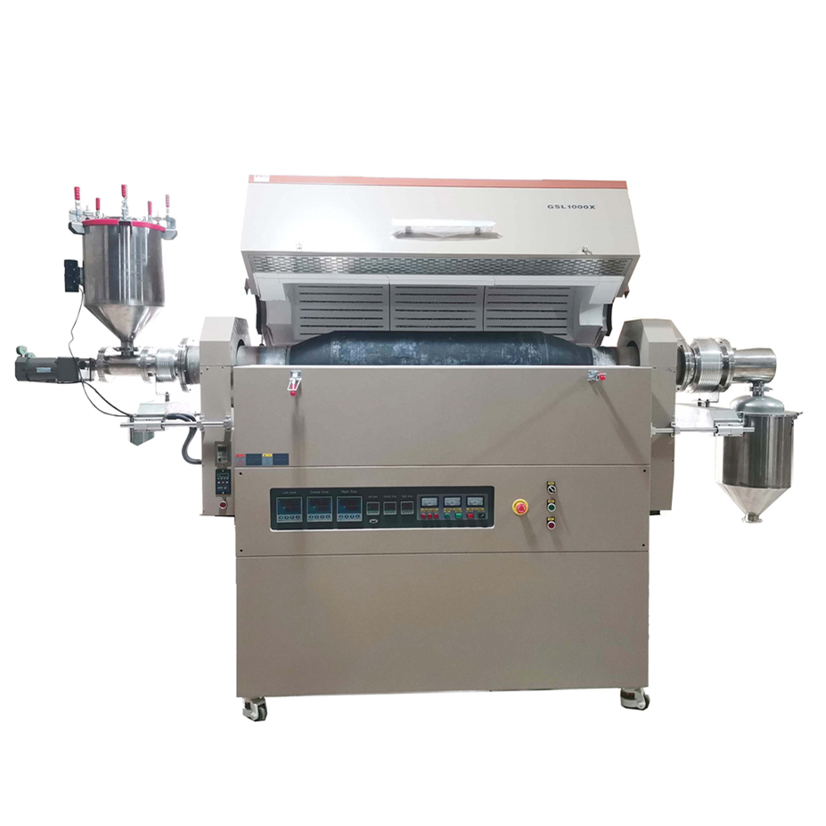 Лаборатория 1200/1400/1600c наклонная вращающаяся Трубчатая Печь цена трехзонная атмосфера вакуумная Трубчатая Печь для тепловой обработки материалов