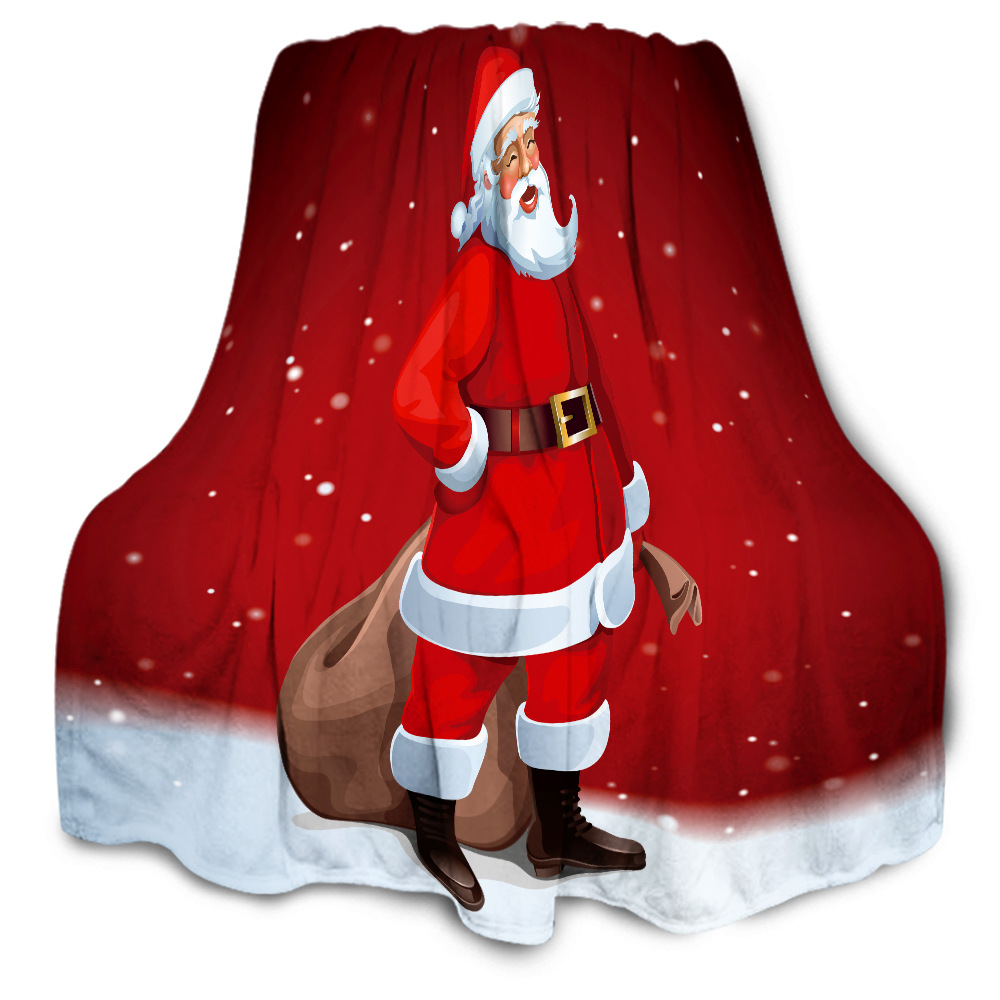 Cartoon Flannel Blanket Wholesale ins Double-layer Thickened Comfortable Cotton Wool Christmas Blanket