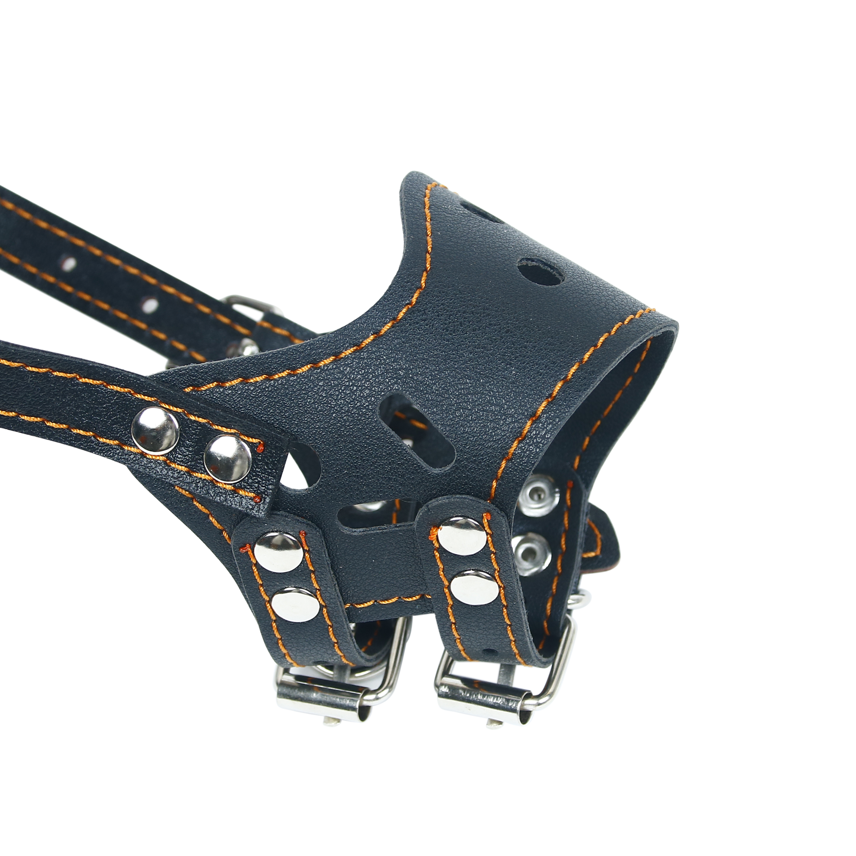 Wholesale Dog Muzzle PU Leather Pet Dog Mouth Cover Anti-call Anti-biting Luxury Dog Muzzle Guard breathable