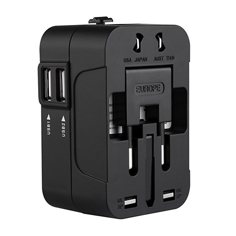 EU USA UK AUS Вилки все в одном с 2 USB универсальный адаптер для путешествий вилка Международный дорожный адаптер Универсальный