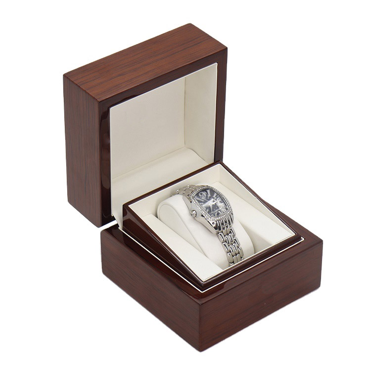 Factory Direct Custom Logo Brown color luxury Wooden watch box packaging