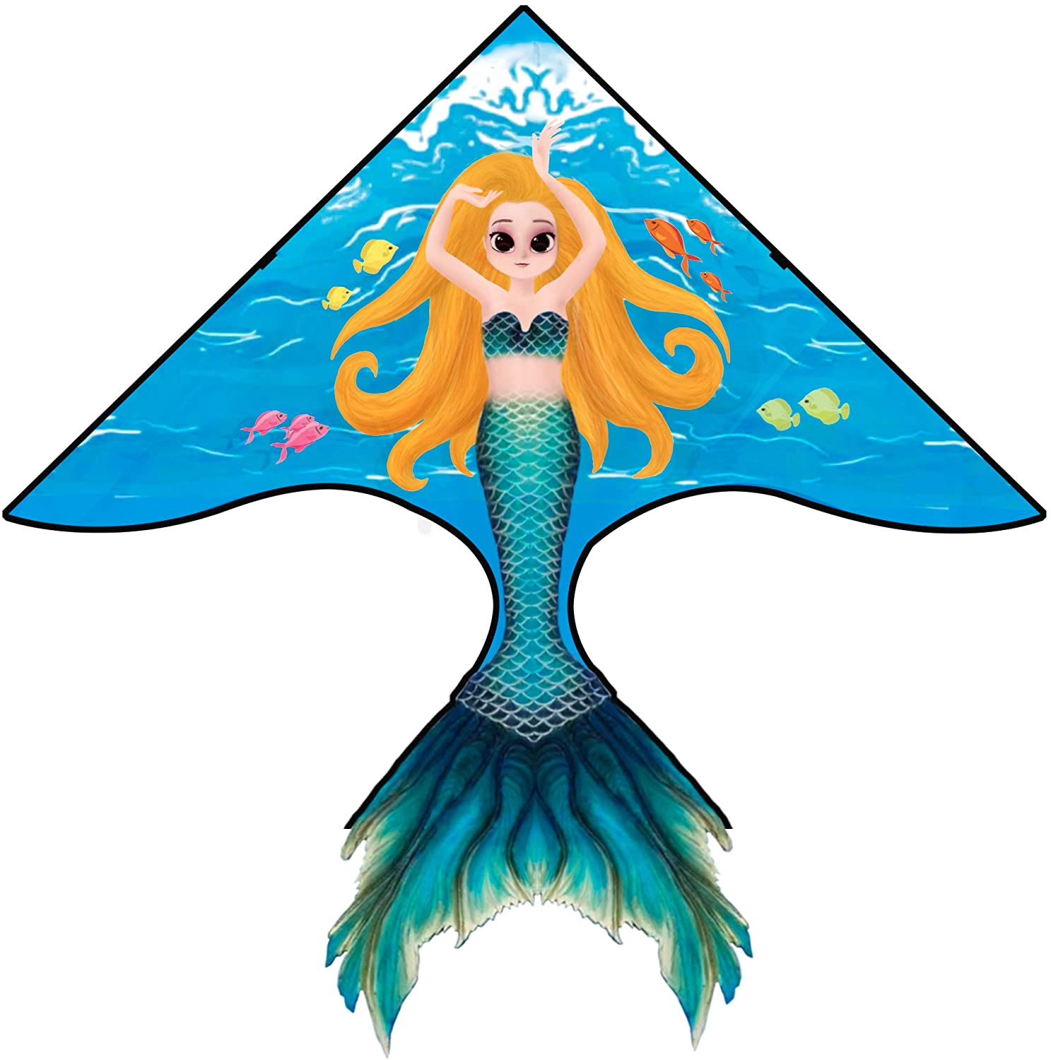 2021 Mermaid Kite for Kids and Adults Easy to Fly Kids Kites Beach Kite with 330 FT String For Beach Family Outdoor Activity