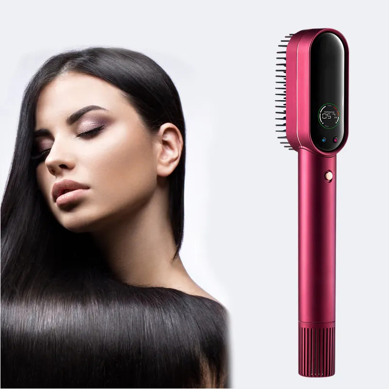 Professional Hot Mini Air Straightener Powerful Hair Straightening Volume Brush Blow Dryer Comb