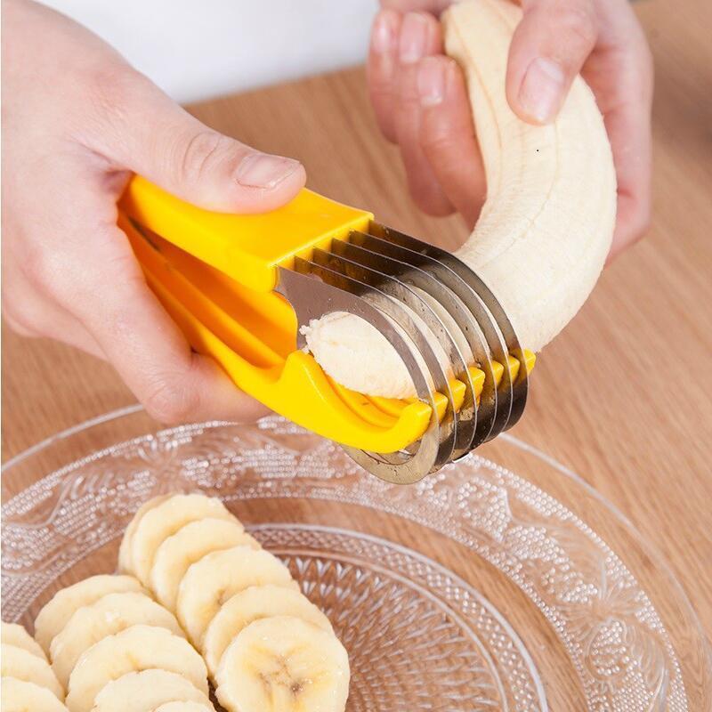 Amazon Top Seller 2021 Home Gadgets Practical Stainless Steel Fruit Vegetable Tools Watermelon Cutter Ham Banana Slicer