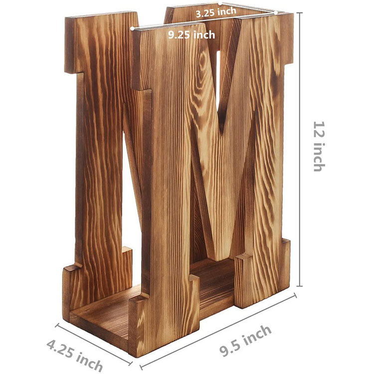 Rural decoration of farmhouse M shape magazine file wooden magazine racks