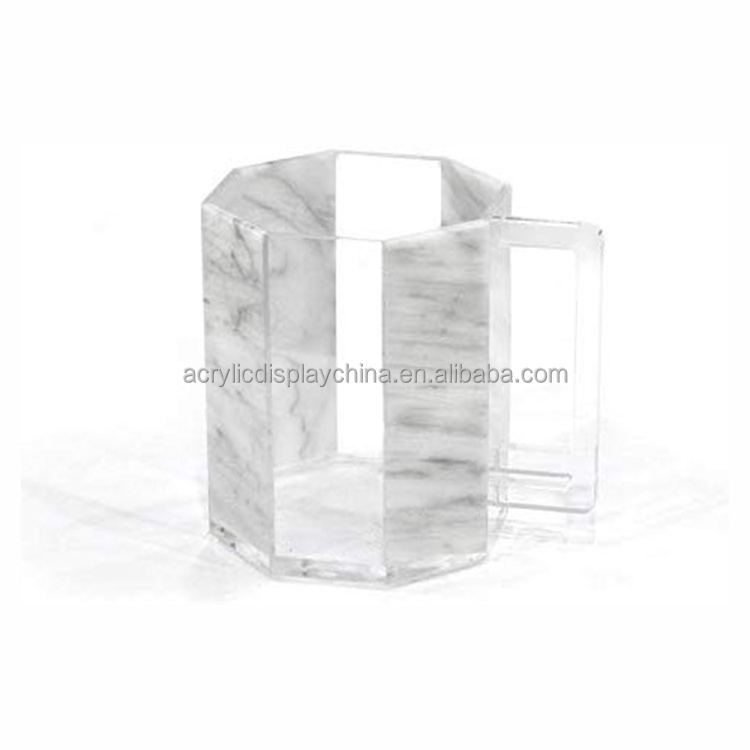 Акриловая моющаяся чашка Lucite с шестигранными мраморными полосками
