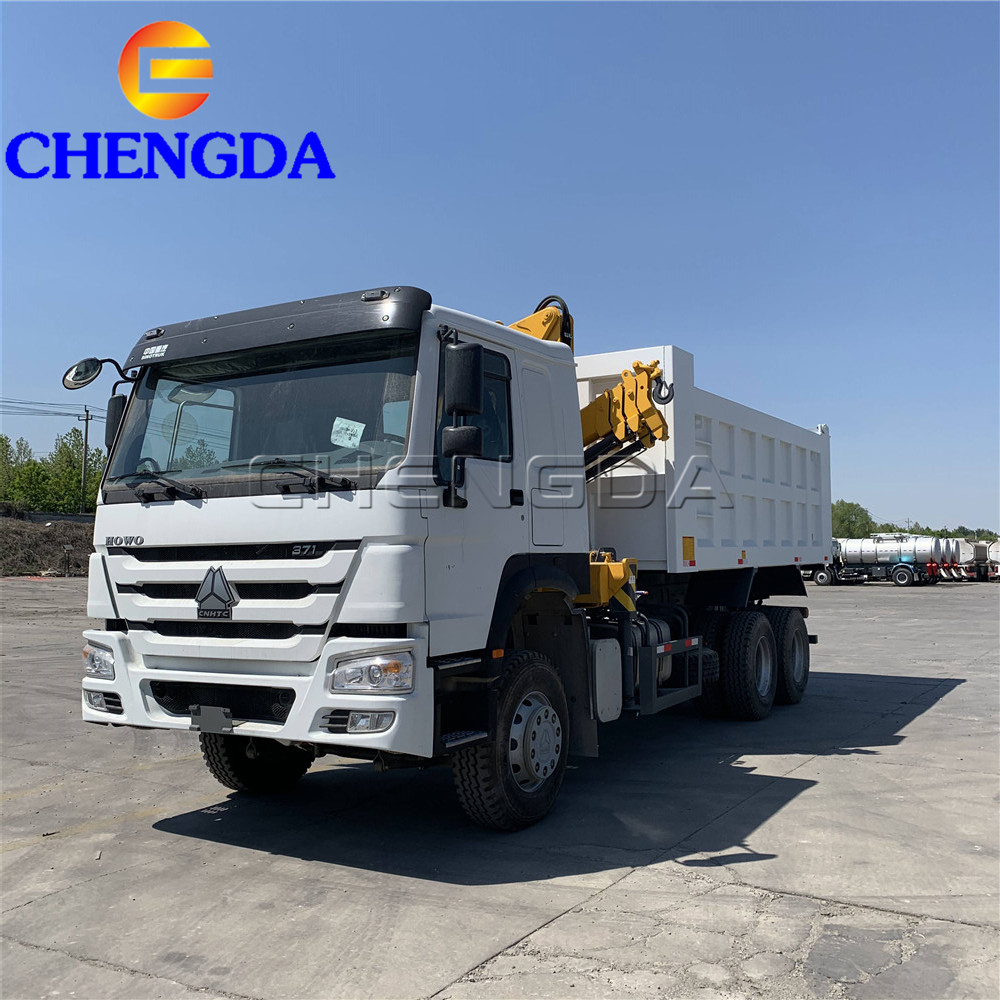 Second Hand Howo 6x4 Drive Dump Truck Crane On Selling