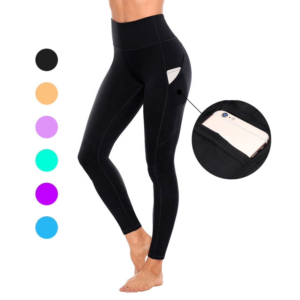 Custom Wholesale Yoga Pants Workout Clothes Fitness Wear Gym High Waist Scrunch For Women Butt Lift Tight With Pockets Legging