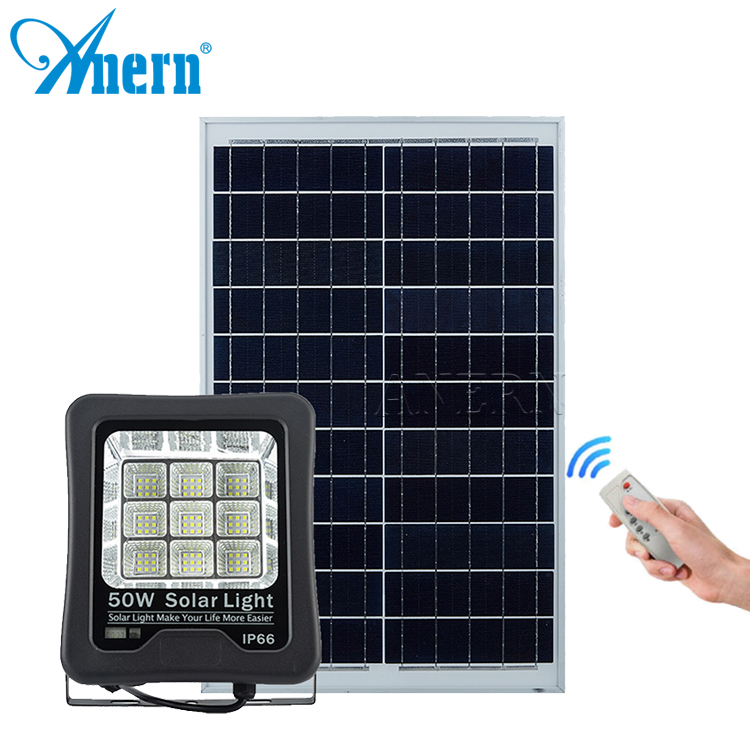 Anern factory hot sale remote control waterproof IP65 outdoor solar flood light