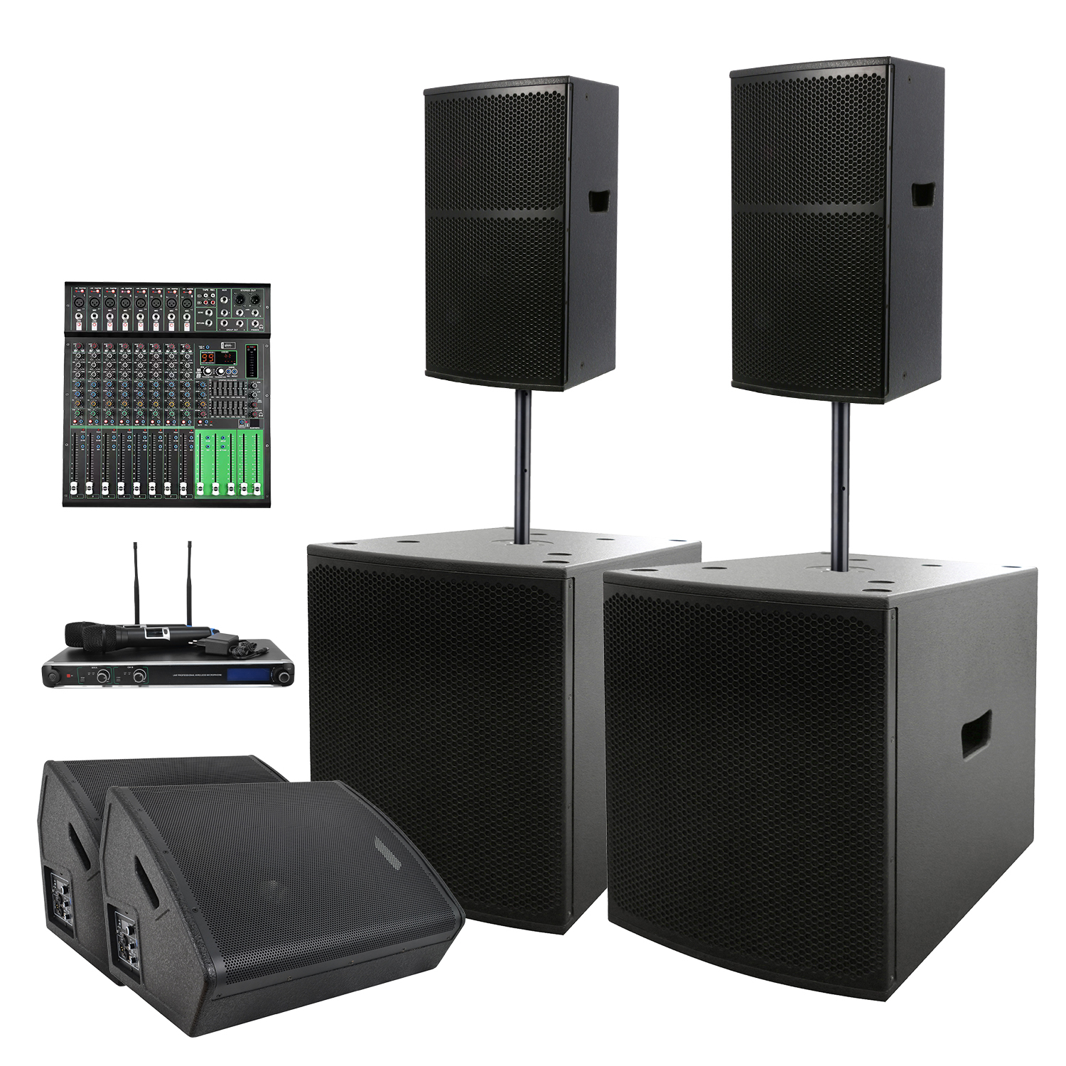 Accuracy WHN15-COMBO DJ Sound System DJ PA System Equipment Complete Set Sound System Outdoor Professional for Stage Performance