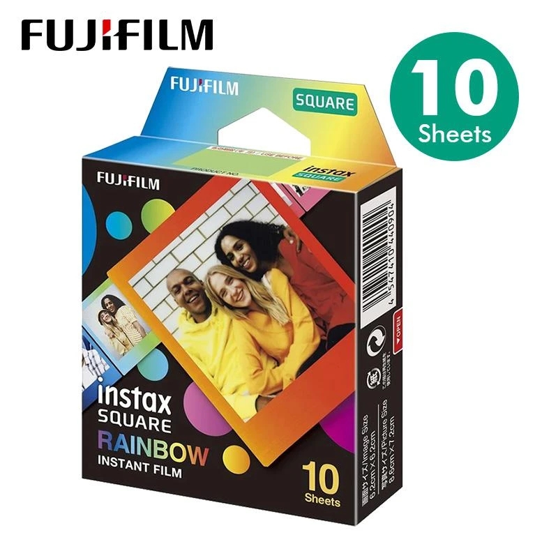 Fujifilm instax Polaroid SQUARE Photo Paper Rainbow Single Pack 10 листов подходит для квадратных камер