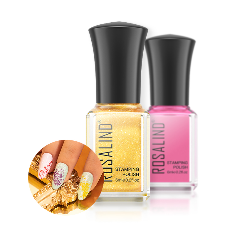 Rosalind professional manicure tools oem custom logo 10 colors stamp polish long lasting nail art stamping polish for wholesale
