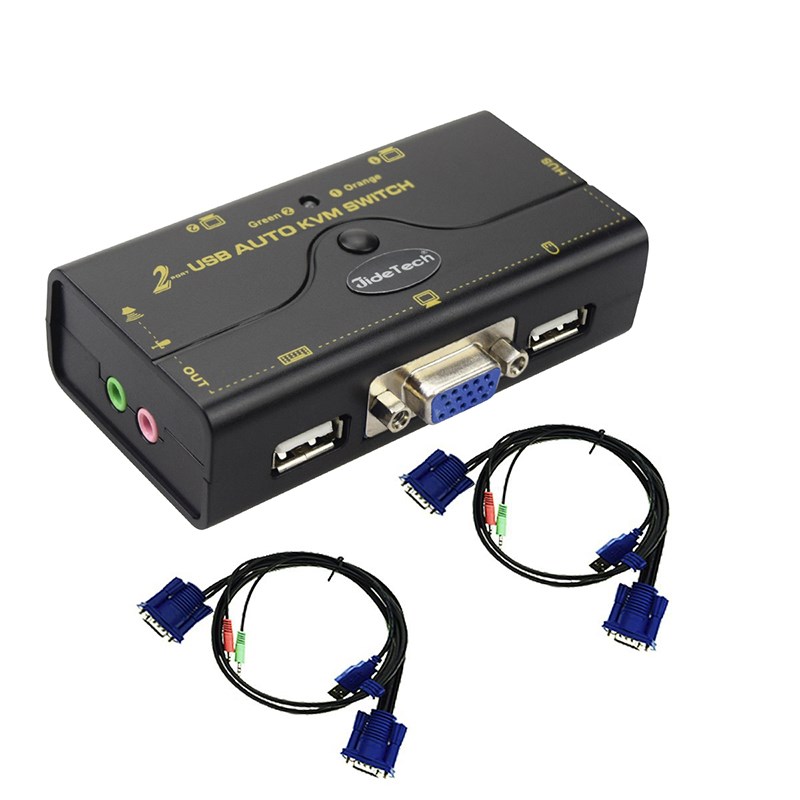 Универсальный, состоящий из универсального адаптера на 2 usb vga kvm переключатель ps2 и usb полный набор кабелей для компьютера