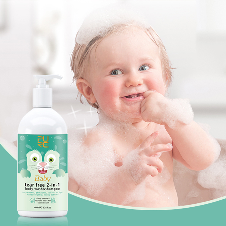 Private Label Tear Free Baby Shampoo Gentle Formula 2 in 1 Body Wash Shampoo for Kids