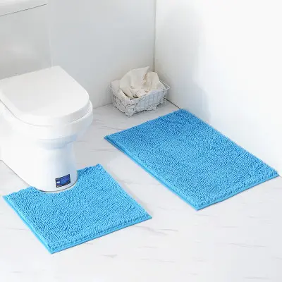 (CHAKME) Shaggi RTS regular spot available in small quantities bathroom toilet rug set