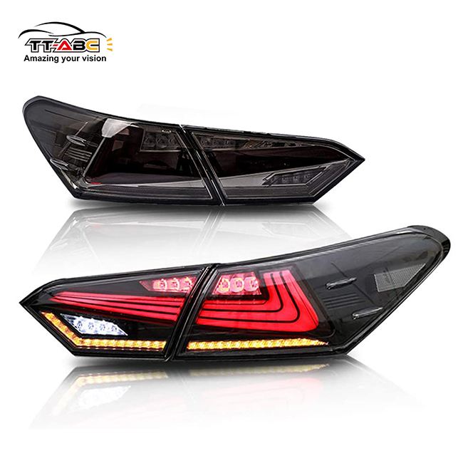 TT-ABC Factory Price LED Smoked Dynamic Turn Signal Reverse DRL Lights Tail Lights For Toyota Camry 2018-UP